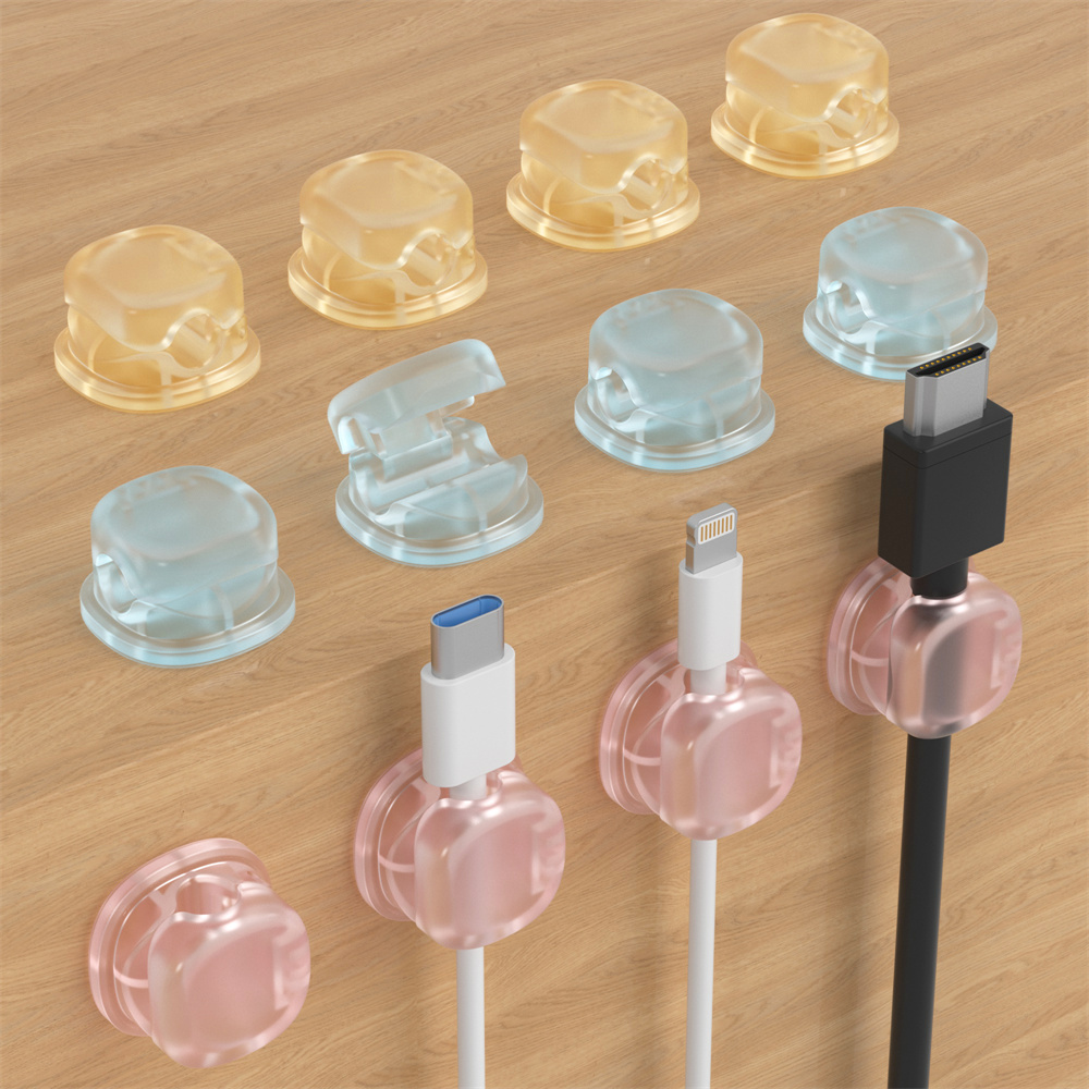 Desk Cable Organizer - 3 Şeffaf Renkli Manyetik Kablo Düzenleyici,