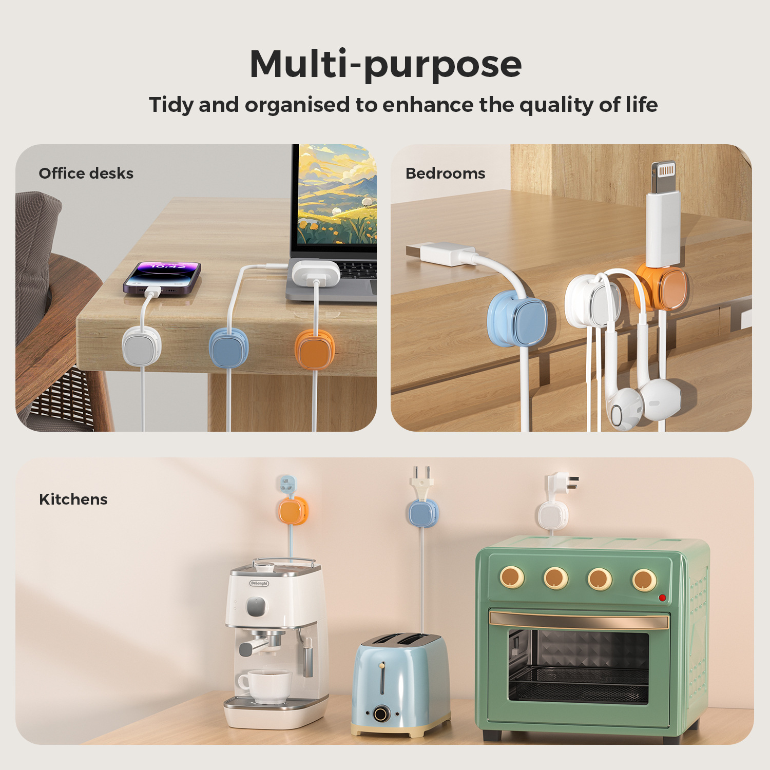 Yapışkanlı kablo düzenleyici K - Desk Cable Organizer incelemesi ve fiyatı