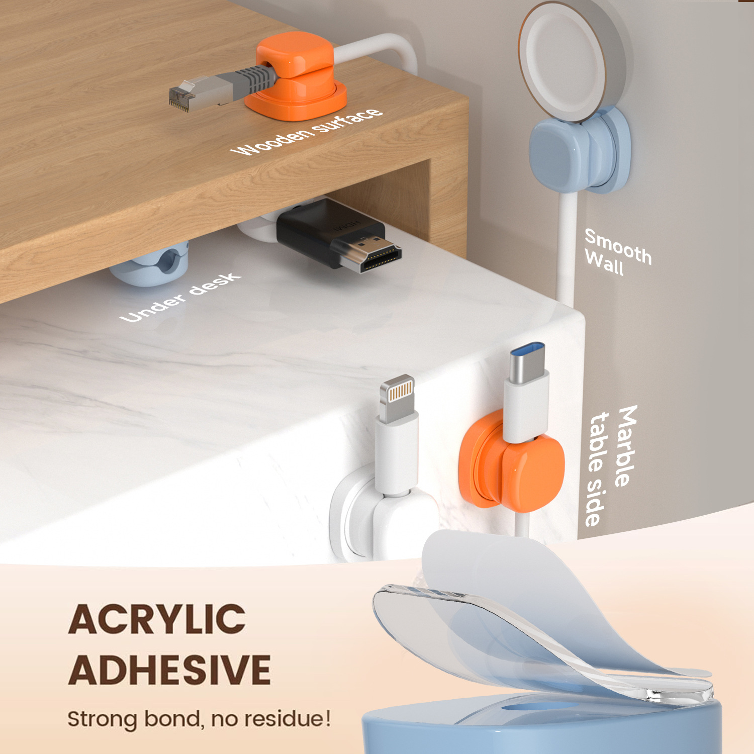 Yapışkanlı kablo düzenleyici K - Desk Cable Organizer incelemesi ve fiyatı