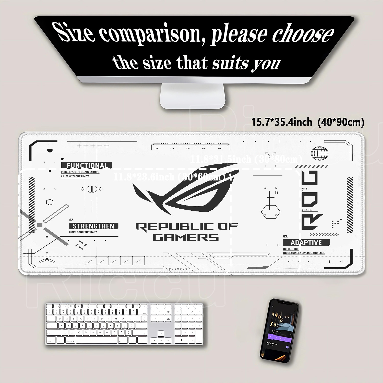R-ROG Büyük Oyun Mouse Pad'i A - Pc Gaming Asus Rog incelemesi ve fiyatı