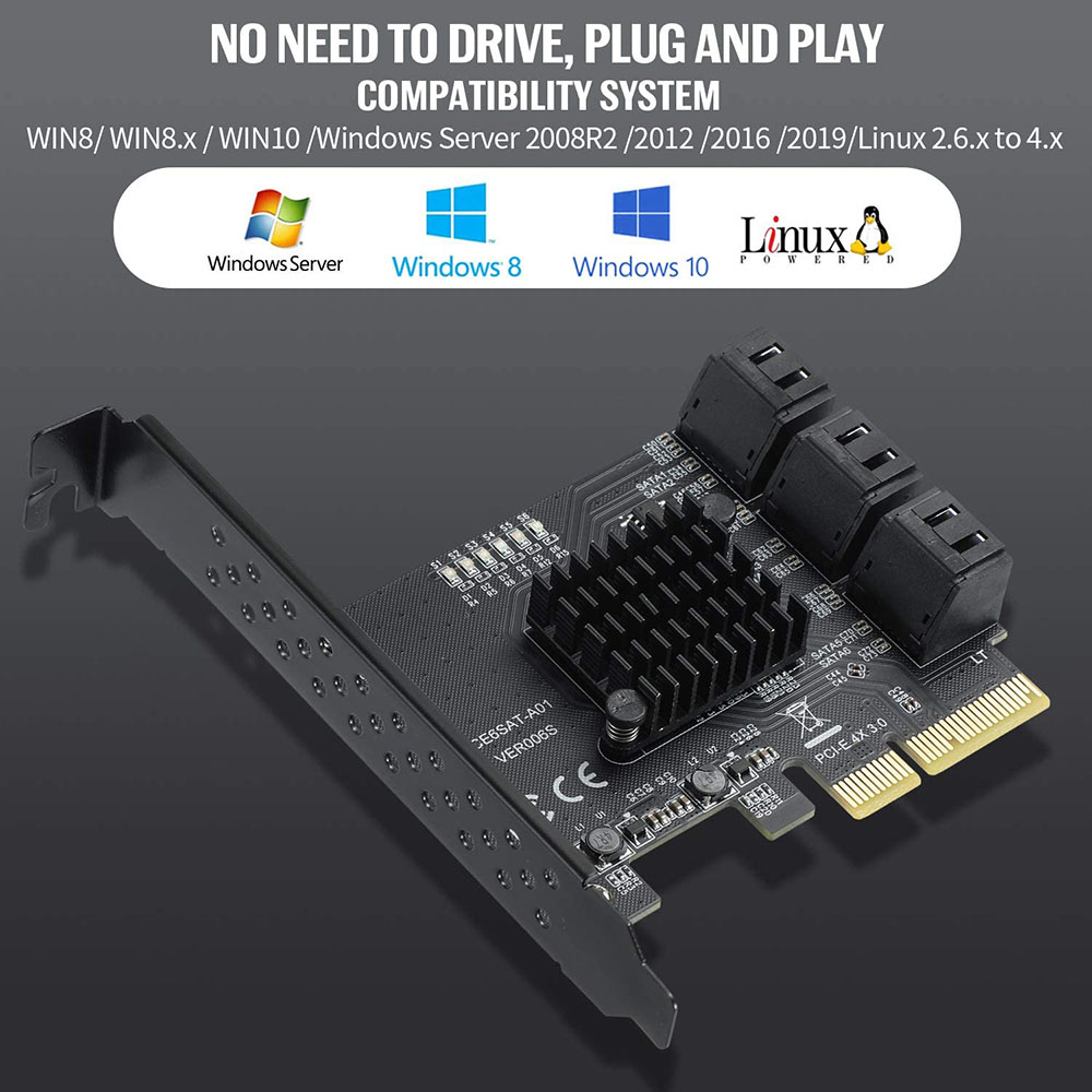 PCIe 4X 1X SATA Kartı 6 Bağlan - Pcie Riser Cable incelemesi ve fiyatı