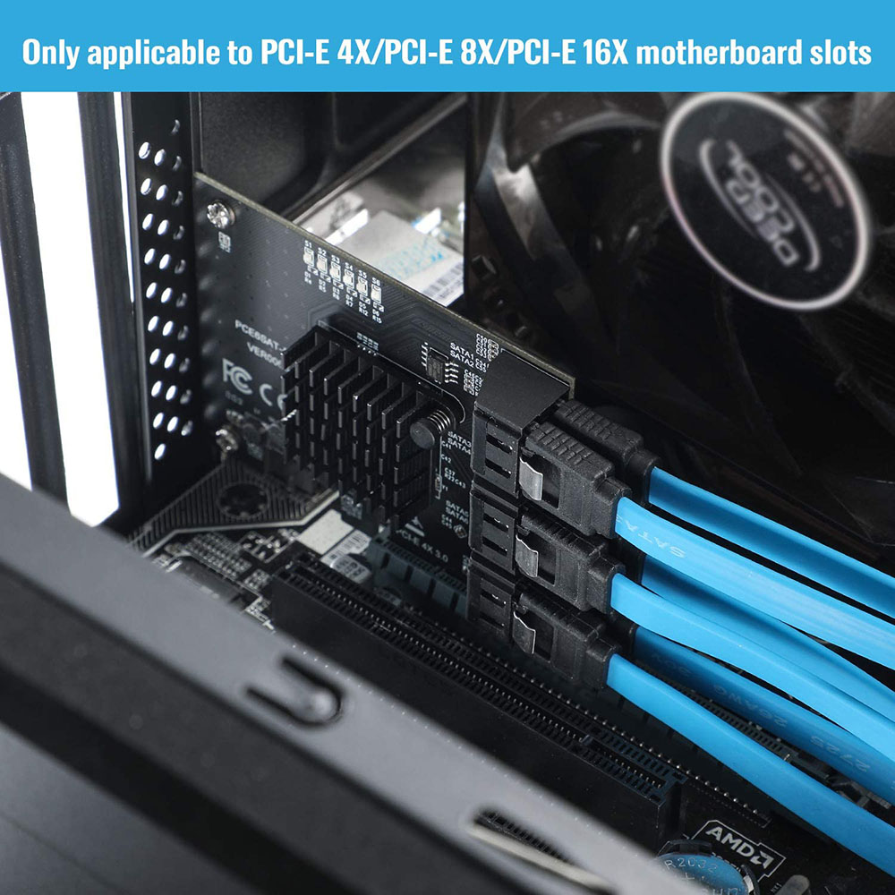 PCIe 4X 1X SATA Kartı 6 Bağlan - Pcie Riser Cable incelemesi ve fiyatı